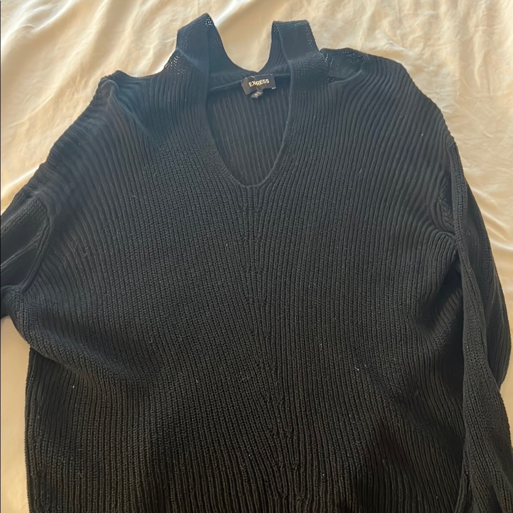 Express Black Off-the-Shoulder Sweater